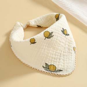 Hot Selling 6-Layer Organic Cotton <b>Muslin</b> Newborn Bib Sublimation Design for Drool Milk Spit-up Protection <b>Baby</b> Burp <b>Cloths</b> - Product Image 5