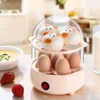 Mesin Pengukus Makanan Mini Otomatis Portabel Listrik dengan Fitur Mati Otomatis untuk Sarapan, Pengukus Telur untuk Penggunaan di Rumah