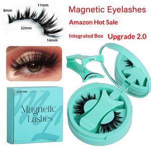 Kit de <span class=keywords><strong>faux</strong></span> <span class=keywords><strong>cils</strong></span> magnétiques vert menthe, semi-artisanaux, tige rigide naturelle, bande complète, sans colle, application rapide, légers, pour le voyage - Product Image 3