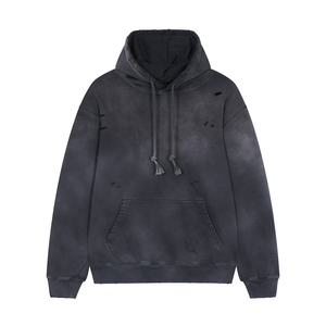 Hoodies pour hommes de qualité supérieure, couleur verte unie, effet délavé, manches longues, hoodies élégants avec poches kangourou - Product Image 1