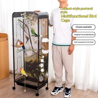 Grande cage à perroquets moderne en métal, de luxe, extra spacieuse, pour l'intérieur, avec roulettes, emballage en boîte