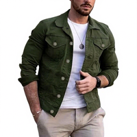 Veste en jean ample sur mesure pour homme, respirante, écologique, 100 % coton, avec logo frontal, manches longues, best-seller