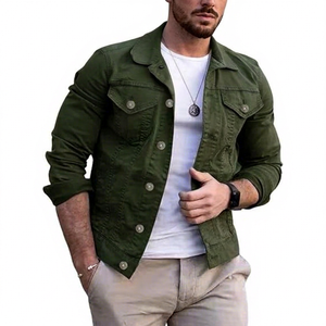 Custom Made Winter Breathable Eco-Friendly 100% Cotton Boxy Jeans <b>Jacket</b> for <b>Men</b> with Front Logo <b>Long</b> Sleeves Best Selling - Product Image 1