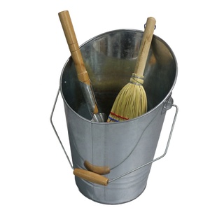 ถังเถ้าพร้อมฝาและพลั่วอุปกรณ์เตาผิงถังถ่านหินถังโลหะถังสำหรับหลุมไฟไม้เม็ด - Product Image 4