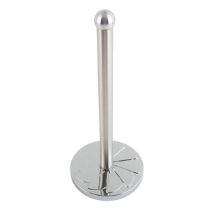 Porte-papier sur pied en acier inoxydable avec base circulaire et poteau rond - Product Image 6