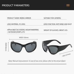 Gafas de Ciclismo de Moda 2023, Gafas de Sol Y2K para Hombre, Gafas de Sol Deportivas de Ojo de Gato Extra Grandes para Mujer - Product Image 6