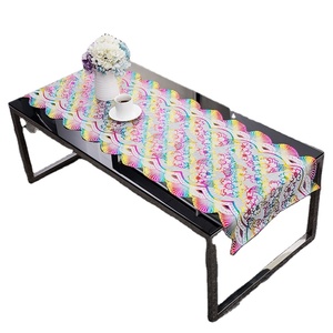 Nhiều Màu Sắc Tùy Chỉnh Chiều Dài In PVC Khăn Trải Bàn 0.5*20M Nguồn Cung Cấp Đám Cưới Đầy Màu Sắc Khăn Trải Bàn - Product Image 1