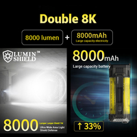 GELINSITAI EDC37 Senter Taktis LED Berkinerja Tinggi 8000-Lumen/Senter Sorot/Senter Floodlight Dapat Diisi Ulang Tahan Air Stainless