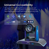 Sistema de Cámara de Videoconferencia PTZ 4K NDI con Seguimiento Automático, Zoom 20X con Controlador de Joystick para Transmisión en Vivo y Reuniones en Línea