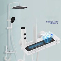 Ensemble de Douche de Salle de Bain Mural en Laiton Cascade Digitale Système de Douche Intelligent à Massage Piano avec Thermostat