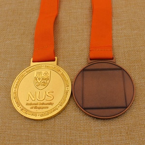 Benutzer definierte 2D-geprägte Logo Gold Bonze National University of Singapore Medaille - Product Image 2
