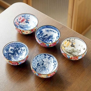 Silk Enamel Master Cup Tea Cup Ceramic Tealight Light Luxury Kung Fu Tea Set Office Tea Bowl - Product Image 3