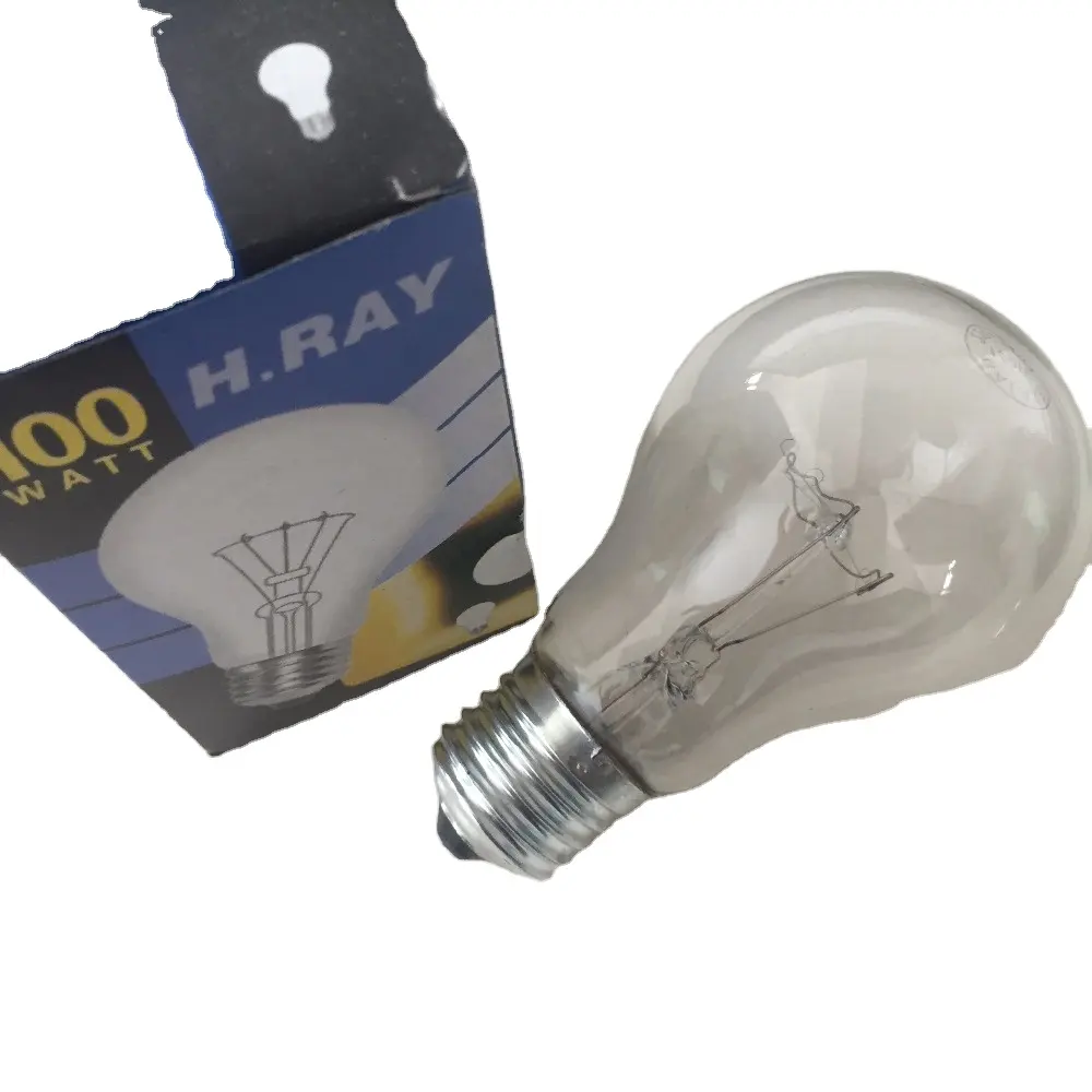 מסורתי A55 220V ברור GLS צורת 100W E27 ברור ליבון אור הנורה מנורה