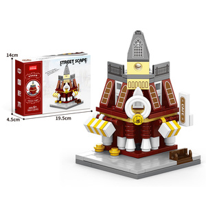 Phong cách Châu Âu kiến trúc phong cách Châu Âu đi bộ đường phố lưu niệm ẩm thực quán cà phê Đồ chơi bộ thu nhỏ khối xây dựng đường phố văn hóa Châu Âu - Product Image 6