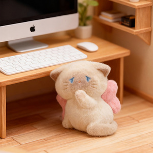 Yu Mo Craft <b>Cat</b> Figurine <b>Plush</b> Fufu Blind Box Creative Cartoon Ornament Gift for Kids and Adults - Product Image 3