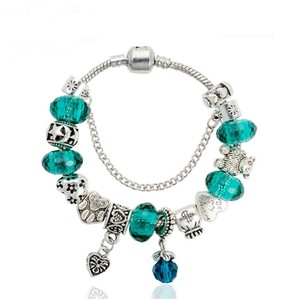 Pulsera con abalorios de oso de peluche azul, brazalete con cuentas de cristal <span class=keywords><strong>2022</strong></span> - Product Image 1