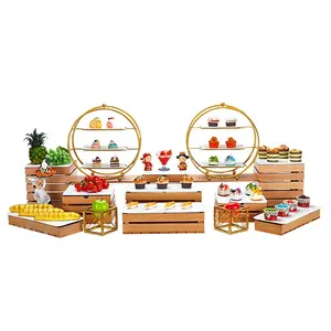Tianxing Wedding Decoration Supplies Buffet Table Jewelry Dessert Display Stand Wooden Cake Stands Dessert Table Display Set