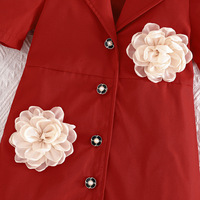 Robes pour filles 2026 – Robe blazer à fleurs à manches courtes pour l'été, 2-8 ans