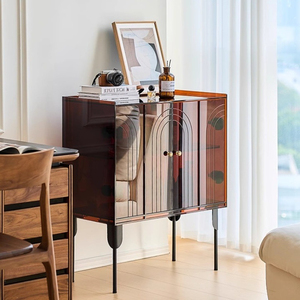 Nordic-Style Acrylic Entryway Cabinet Light Luxury Sideboard & Modern Minimalist Wine Cabinet - Product Image 2