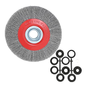 Sikat roda kawat Gerinda, 4-inci industri kasar 0.012 "-1" membersihkan bangku pembersih <span class=keywords><strong>Stainless</strong></span> <span class=keywords><strong>Steel</strong></span> 5 set OEM untuk menggiling - Product Image 1