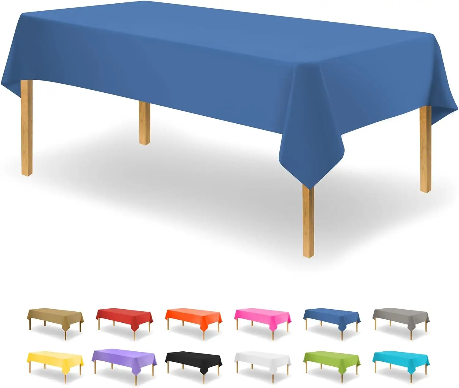 Taplak meja pesta anak-anak taplak meja bulat padat Coves persegi plastik bening untuk pesta dan acara penyiangan sekali pakai KS