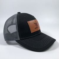 Topi Trucker kulit kustom 6 Panel warna jala cocok Gorras terstruktur pakaian jalan olahraga musim panas ODM
