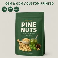 Sacs à pignons de pin personnalisés imprimés, sachets refermables de qualité alimentaire pour l'emballage des pignons de pin, pour pesto, cuisine, restaurant, vente en gros