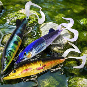 Nouvel Arrivage Leurre de <span class=keywords><strong>pêche</strong></span> flottant articulé de 250 mm avec queues souples, Leurre de nage hybride pour la <span class=keywords><strong>pêche</strong></span> au brochet - Product Image 6