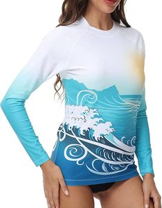 Fait sur mesure Uv protection solaire Rash Guard filles Compression chemises Upf50 femmes Rash Guard à manches longues <span class=keywords><strong>surf</strong></span> <span class=keywords><strong>haut</strong></span> de bain - Product Image 5