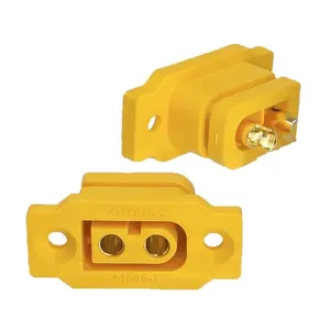 Amass XT60E XT60-E XT60 E Female Plug Connector Yellow XT60E-F Female Mountable Fixed Hole For RC Battery Solar Panel