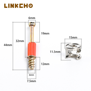 LINKCHO tres en uno para conector de muebles <span class=keywords><strong>Minifix</strong></span>, <span class=keywords><strong>perno</strong></span> de conexión Invisible De Leva excéntrica para accesorios de muebles de taller - Product Image 1