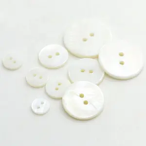 Wholesale customization 2 hole river shell natural white mother of pearl buttons