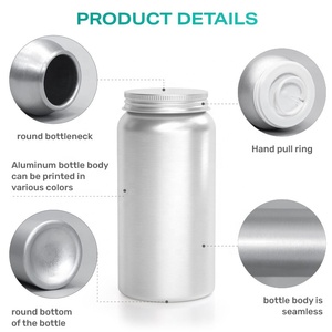 Botella de Aluminio Personalizada, Lata Metálica Resistente para Envasado de Cápsulas de Suplementos para el Cuidado de la Salud con Tapa de Rosca y Anillo de Apertura, 160 ml, 200 ml - Product Image 3