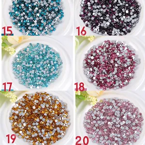 Crystal Glass Flatback Nail Stickers Diamond Circular Rhinestones For Clothing Bags Shoes