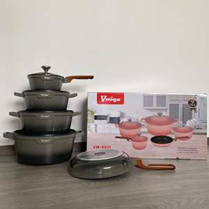 9-teiliges Küchen-Antihaft-Topf-und Pfannen <span class=keywords><strong>set</strong></span> Antihaft-Aluminium-Kochgeschirrset mit Keramik beschichtung töpfen und Bratpfannen - Product Image 6