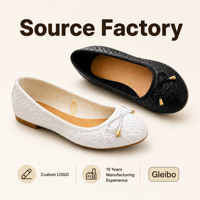 Chaussures plates de ballet tissées pour femmes, bout rond, avec petit nœud et décorations métalliques, à enfiler, pour le quotidien, le bureau ou les occasions habillées, vente en gros OEM ODM
