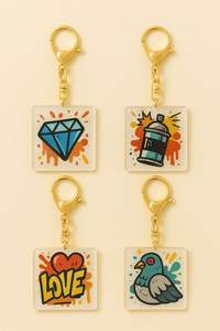 พวงกุญแจอะคริลิคพลาสติกใสพิมพ์ลาย UV สองด้านปรับแต่งโลโก้ได้ตามต้องการ - Product Image 3