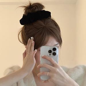 Scrunchie doux personnalisé avec logo, scrunchie en fourrure <span class=keywords><strong>Liberty</strong></span>, élégants élastiques à cheveux pour accessoires de cheveux femme - Product Image 3