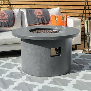 GFRC/GRC Durable Dining Tables Hide Gas Bottle Inside Fireplace Propane Gas Fire Pits Or Outdoor Garden