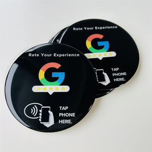 Étanche NFC PVC Google Review rond carré noir plaque Nfc époxy autocollant Nfc étiquette autocollant avec adhésif - Product Image 4