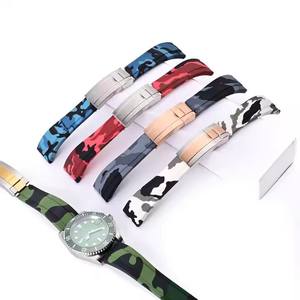 Correa de reloj de lujo de 20mm, correas de goma de silicona de extremo recto, reloj de pulsera deportivo impermeable suave de goma Tropical, repuesto para <span class=keywords><strong>Rolx</strong></span> - Product Image 3