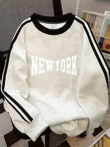 Nuova Felpa Y2K Autunno Inverno con Stampa di Lettere, Stile Preppy Sportivo e Vestibilità Ampia per Uomo - Product Image 1