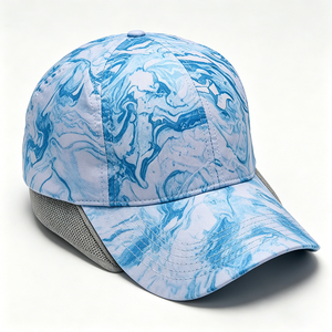 Marble Print 5 Panel Camp Hat with Chin Strap Quick Dry Outdoor Camping Hat for Men Women - Product Image 6