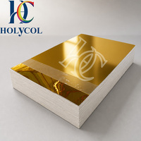 Plaque acrylique PMMA dorée opaque effet miroir de 1/8'' (3mm, 2mm, 1.8mm) pour découpe au laser et gravure DIY, formats 12''x12'', 12''x16'', 4'x8'