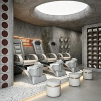 Station de manucure, mobilier de salon de beauté, aménagement complet sur mesure, design intérieur de salon de coiffure, décoration et rénovation de salon de barbier