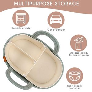 Organisateur de couches portable pour bébé, <span class=keywords><strong>panier</strong></span> de rangement pour table à langer, pour couches et lingettes pour bébé, cadeau de naissance - Product Image 3