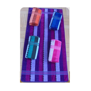 Comfort Focused Striped Terry <b>Towels</b> Crafted With 100% Cotton And Recycled Yarn For Skin Friendly Drying - Product Image 2