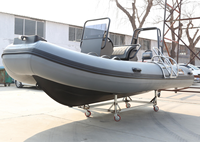 Coque en aluminium 15.4ft RIB Boat Hypalon PVC Fiberglass Gonflable Rowing Fishing Boat River Lake Power Engine Combo Set Outdoor