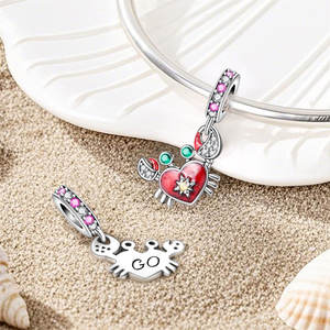 Mode argent plaqué écrevisses crabe brillant souhait bouteille charme bijoux à bricoler soi-même Bracelet accessoires alliage Zircon pour <span class=keywords><strong>Amazon</strong></span> vente en gros - Product Image 4