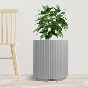 Vaso Fioriera Rotondo Moderno in <span class=keywords><strong>Plastica</strong></span> di Alta Qualità per Interni/Esterni, Durevole e Impermeabile per Soggiorno, Centro Commerciale, Cucina, Casa, Ufficio - Product Image 1